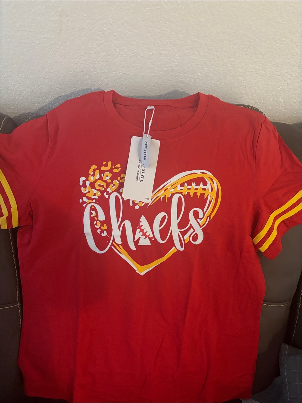 Kids Red 'Chiefs' Graphic Tee with Yellow Accents